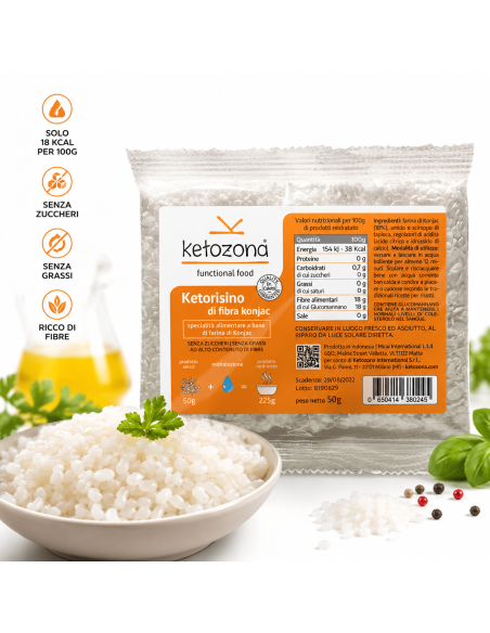 KetoRisino – بديل للأرز من ألياف الكونجاك
